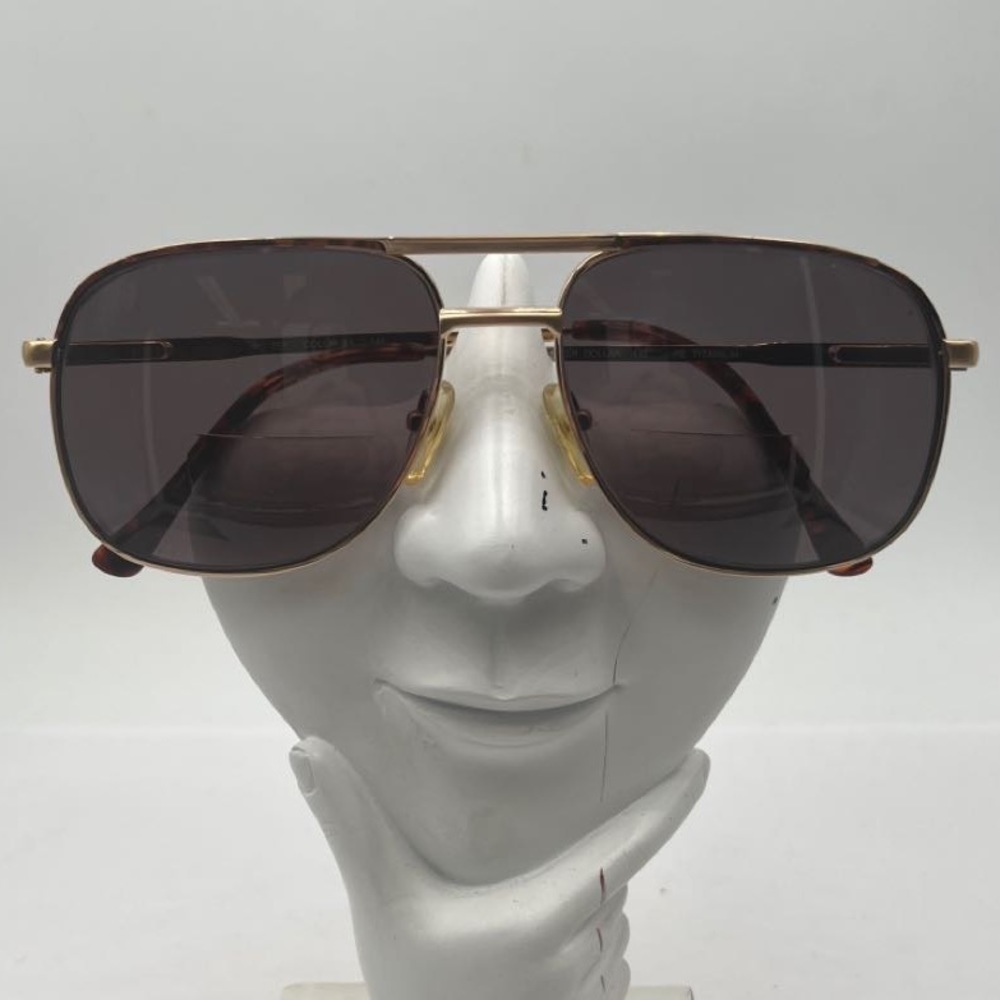 Vintage Silver Dollar TC 757 Brown Gold Pilot Sunglasses Frames